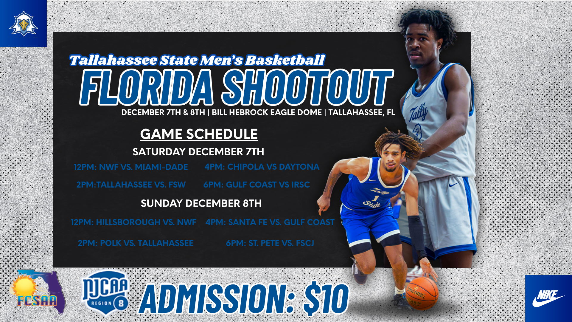 Tallahassee State College to Host Florida College Men's Basketball Shootout