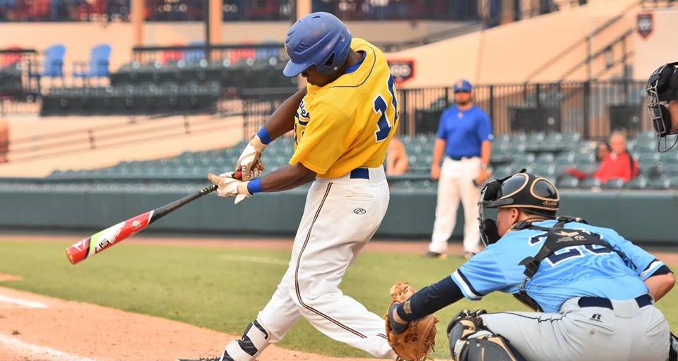 Jordan Curtis hit one of Tallahassee's four home runs on Saturday. (Photo courtesy of Tom Hagerty, Polk State College)